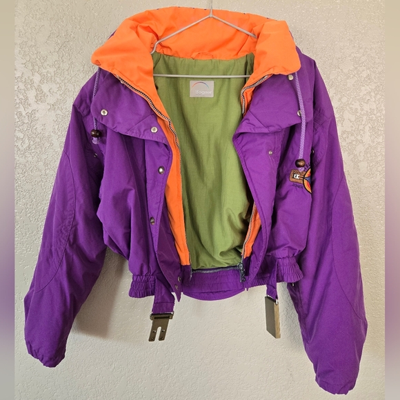 Vintage BOGNER Helicopter Ski Jacket Size women's 8 purple retro Aviation - Picture 1 of 11